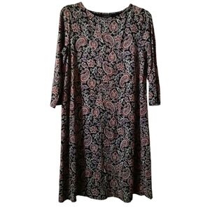 J. Jill Paisley Floral Tunic Shirt Dress Size Small